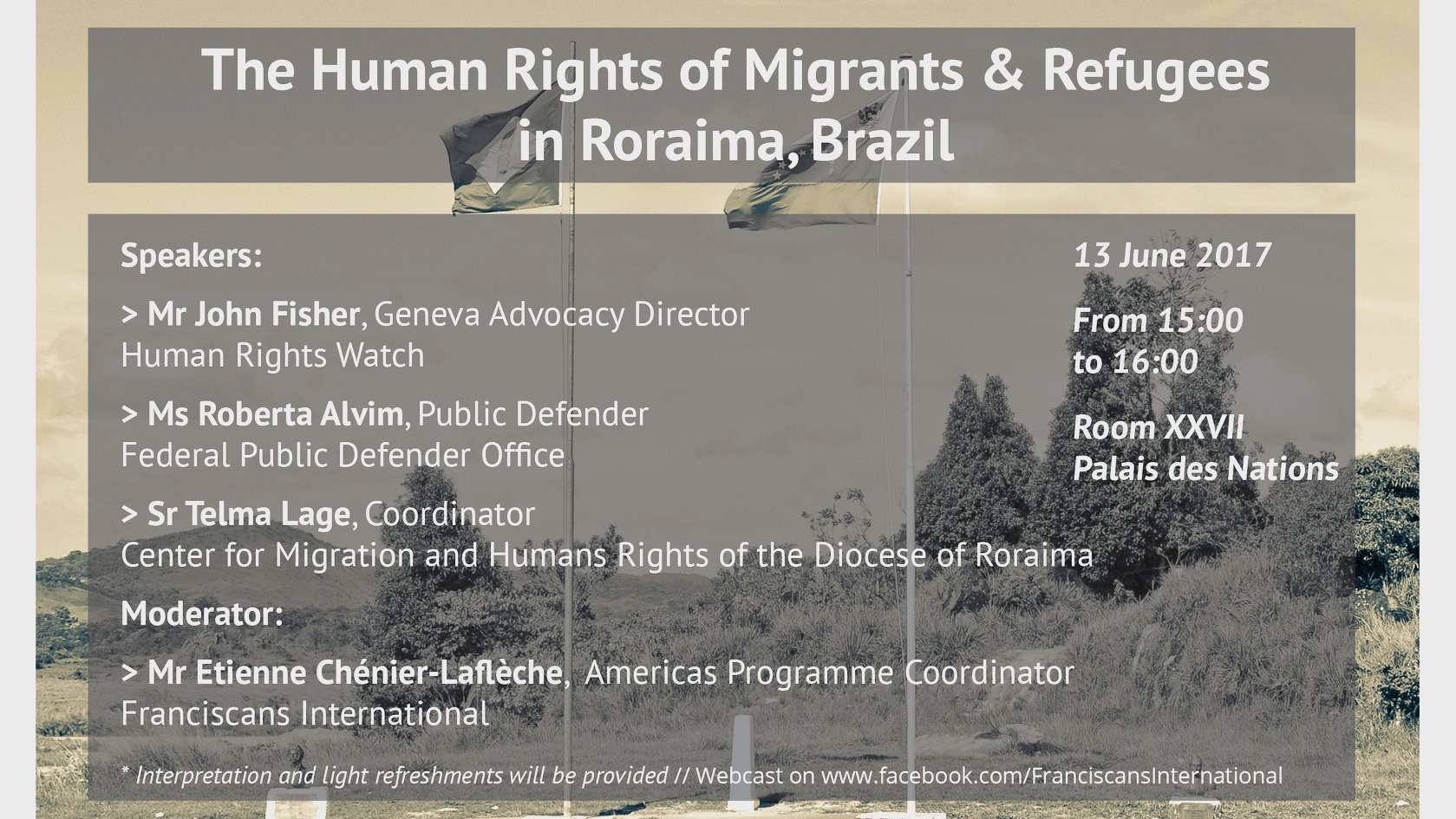 Event: HR of migrants and refugees - Franciscans International